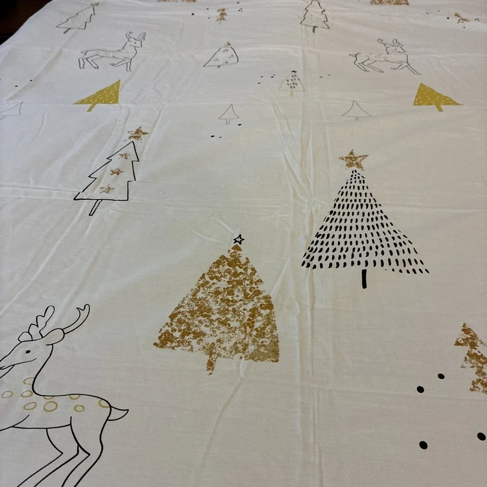 FenDie Queen Duvet + 2 Pillow Shams Christmas Reindeer New In Package